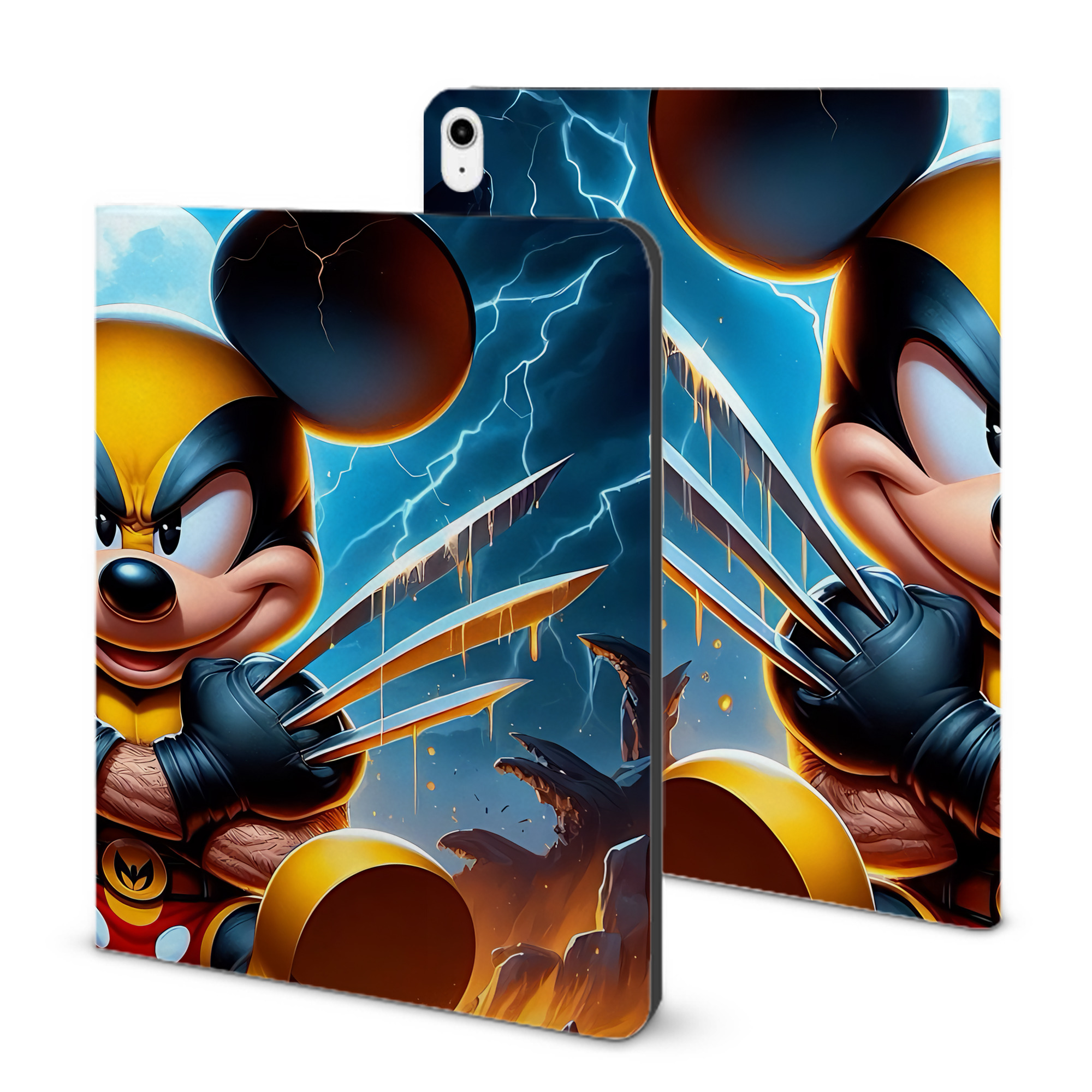 （画像用） ミッキーマウス Mickey Mouse IPadケース ペンホルダー付き ブックスタイルデザイン